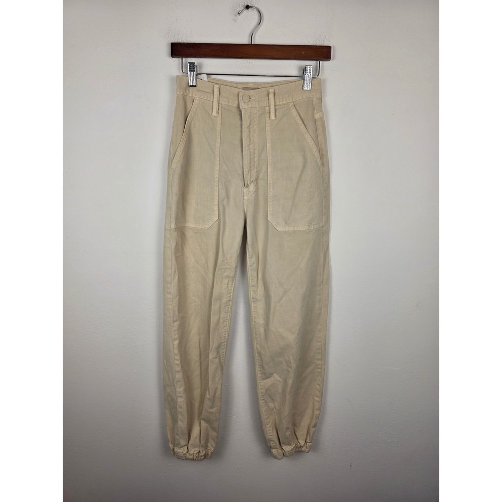 Mother The Wrapper Patch Springy Ankle Pants 25 Chalk Tapioca Utility Joggers
